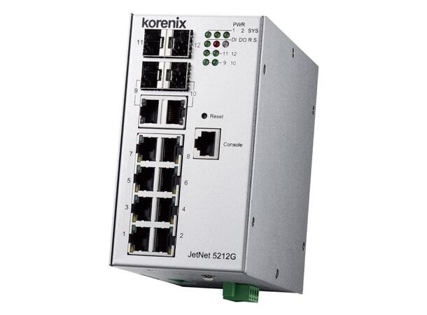 Korenix JetNet 5212G-2C2F Switch Mng 8TX+2Combo+2SFP