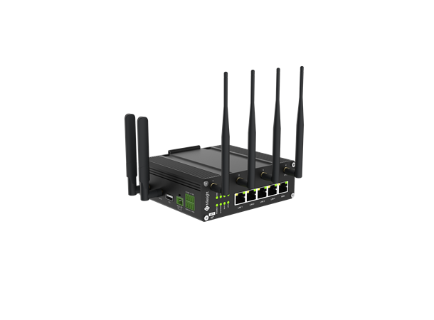 Milesight UR75-500GL-G-W 5G-router 5xETH, 2xRS232/485, 1xDI/1xDO, WiFi, GPS
