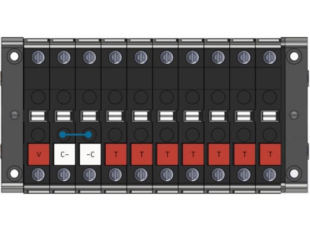 SecuControl SAX_10P Type03 Horizontal DIN-rail test block