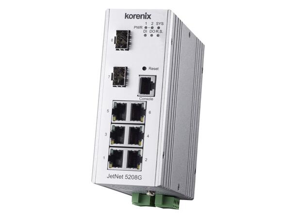 Korenix JetNet 5208G-2F Switch Mng 6TX+2SFP