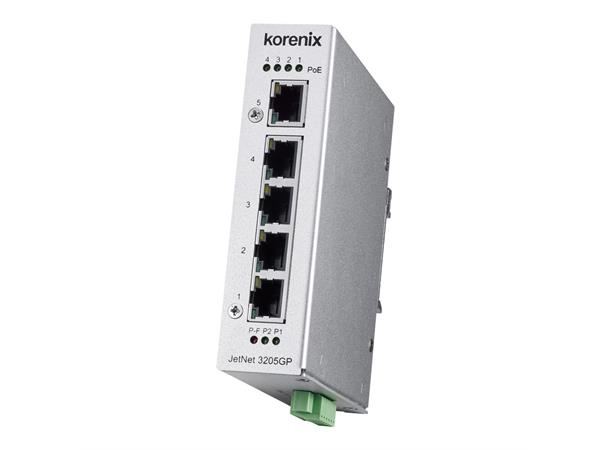Korenix JetNet 3205GP Switch 4 GbPoE 1Gb 48VDC