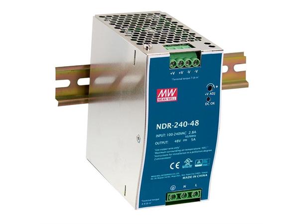 Mean Well NDR-240-24 230 VAC 24 VDC 240W 10A DIN